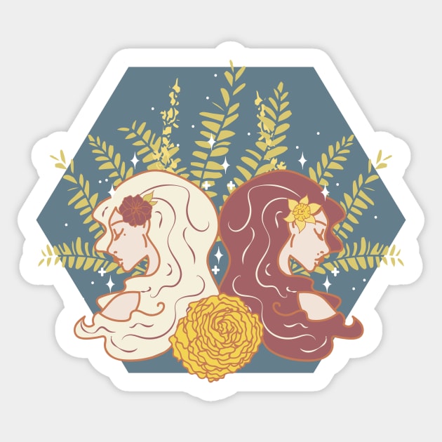 Gemini Twins (Navy) Sticker by VenusAndMoon